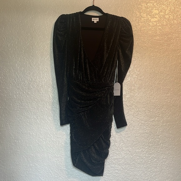 NWT Song of Style Revolve Wren Metallic Mini Dress in Black Sparkle XXS - Picture 5 of 8